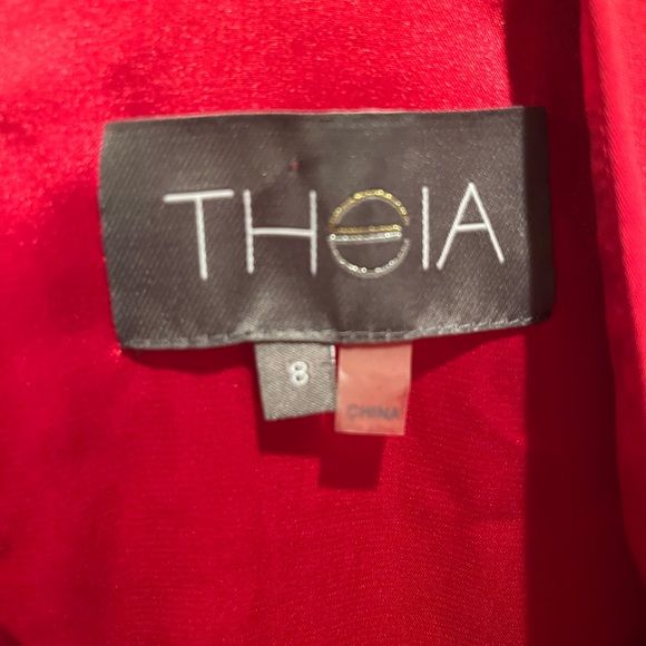 Theia Red Slik Midi Maxi dress - Picture 4 of 12